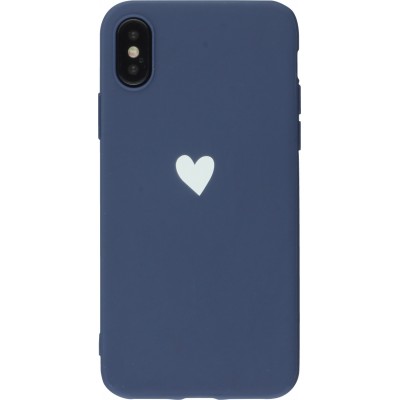 Coque iPhone XR - Gel coeur - Bleu