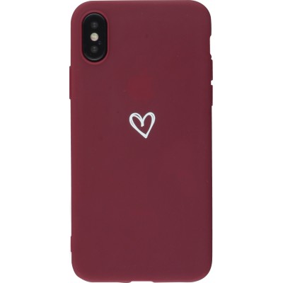 Coque iPhone XR - Gel coeur - Rouge