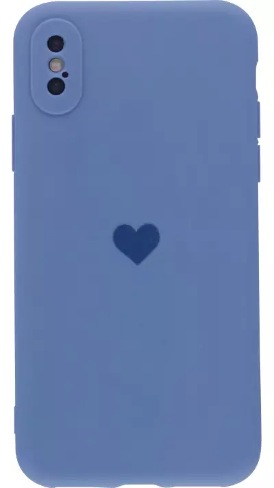 Hülle iPhone X / Xs - Silikon Mat Herz lavendel