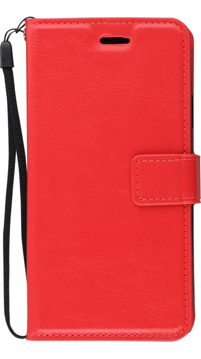 Hülle iPhone XR - Premium Flip Leder Tasche - Rot