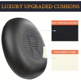 Weiche Leder-Ersatz-Ohrpolster für Jabra Evolve2 65 / Evolve2 40 / Elite 45h - Schwarz