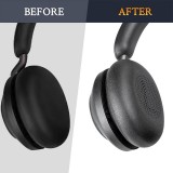 Weiche Leder-Ersatz-Ohrpolster für Jabra Evolve2 65 / Evolve2 40 / Elite 45h - Schwarz