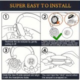 Weiche Leder-Ersatz-Ohrpolster für Jabra Evolve2 65 / Evolve2 40 / Elite 45h - Schwarz