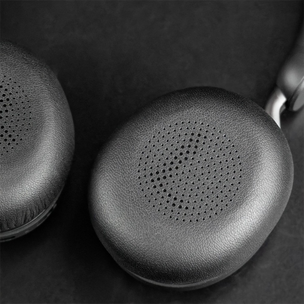 Weiche Leder-Ersatz-Ohrpolster für Jabra Evolve2 65 / Evolve2 40 / Elite 45h - Schwarz