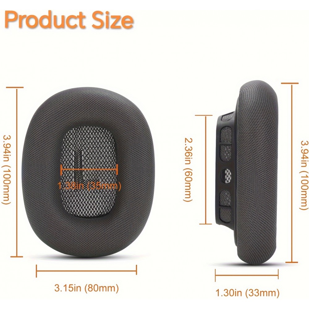 Ersatzpolster ultra-weiches Mesh-Gewebe mit Memory-Schaum und verst&auml;rktem Magnet (2er Set) - Rosa - AirPods Max