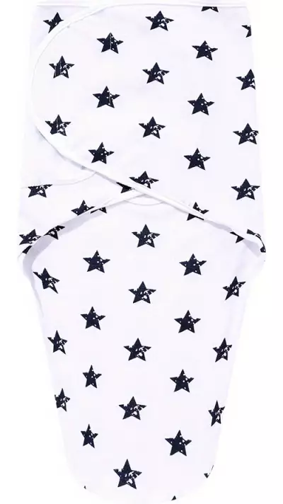 Couverture d'emmaillotage enveloppante pour bébé (0-3 mois) avec scratch velcro - Étoiles