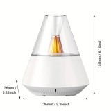 Diffusor für ätherische Öle 3 in 1 Luftbefeuchter & Nachtlicht Vulkan-Design + Fernbedienung - Weiss