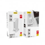 Dudao 5x USB-A Multiport Ladeturm mit integriertem CH-Netzkabel - Weiss