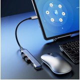 Dudao HUB 4 in 1 USB-C Aluminium multiport mit 4x USB-A Ports (3x USB2.0 / 1x USB-A 3.0) - Schwarz
