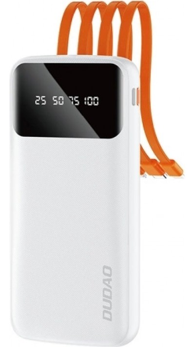 Dudao K6Pro universelle Power Bank 10000mAh externe Batterie (USB + USB-C + Lightning) - Weiss