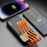 Dudao K6Pro universelle Power Bank 10000mAh externe Batterie (USB + USB-C + Lightning) - Schwarz