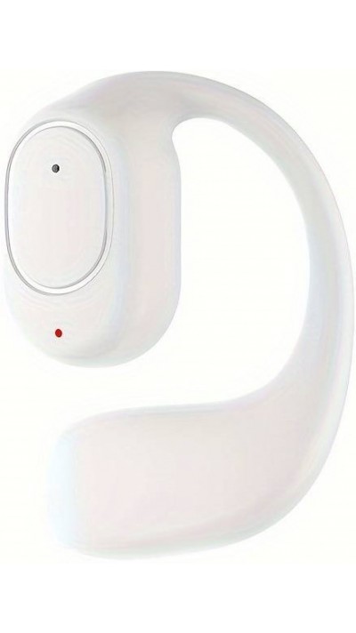 Drahtloser Knochenleitungs-Kopfhörer 1 Stück - Hängendes Headset für Sport + Laufen + Fahren - Weiss