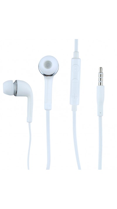 Kabel Kopfhörer In-Ear - Sportliches Design inkl. Fernbedienung + integriertem Mikrofon - Weiss