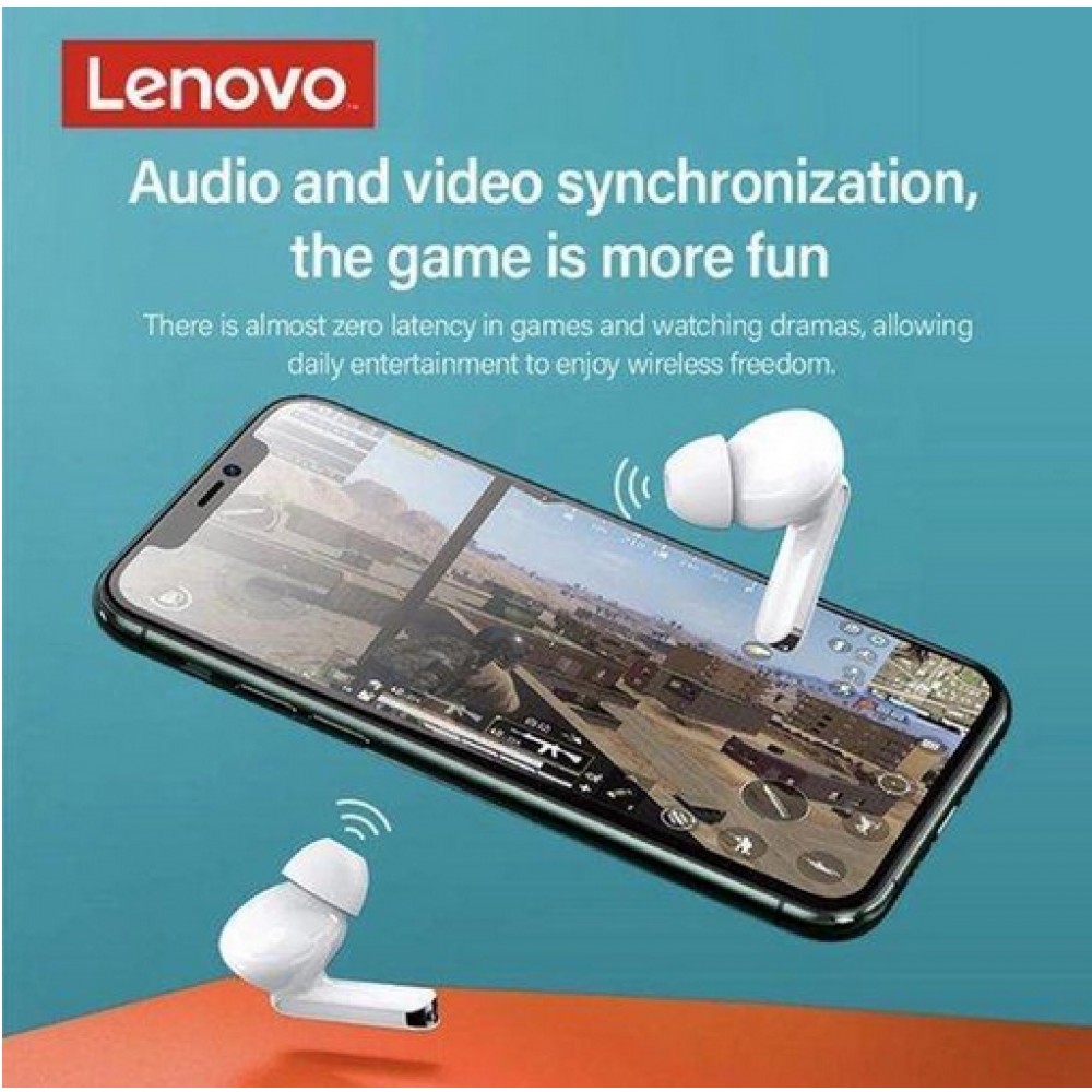 Lenovo LivePods XT90 kabellose Bluetooth 5.0 Kopfhörer wireless earbuds mit USB-C & HD Voice Call - Weiss