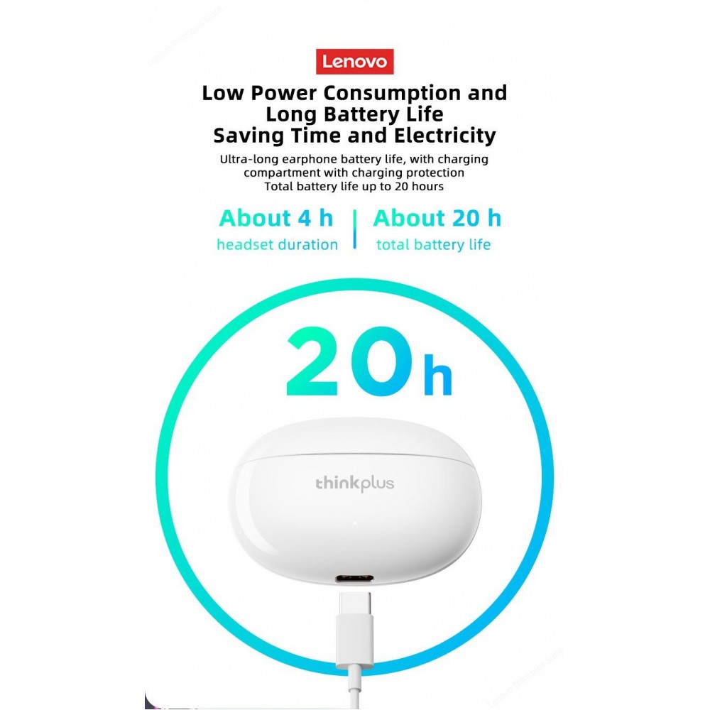 Lenovo thinkplus Live Pods XT88 Bluetooth 5.3 wireless Kopfhörer HD Sound - Weiss