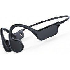 Écouteurs conduction osseuse sans fil Bluetooth 5.4 pour sport et natation (waterproof) avec mémoire intégrée (32 Go) pour musique - Noir