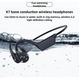 Écouteurs conduction osseuse sans fil Bluetooth 5.4 pour sport et natation (waterproof) avec mémoire intégrée (32 Go) pour musique - Noir
