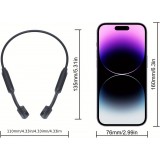 Écouteurs conduction osseuse sans fil Bluetooth 5.4 pour sport et natation (waterproof) avec mémoire intégrée (32 Go) pour musique - Noir
