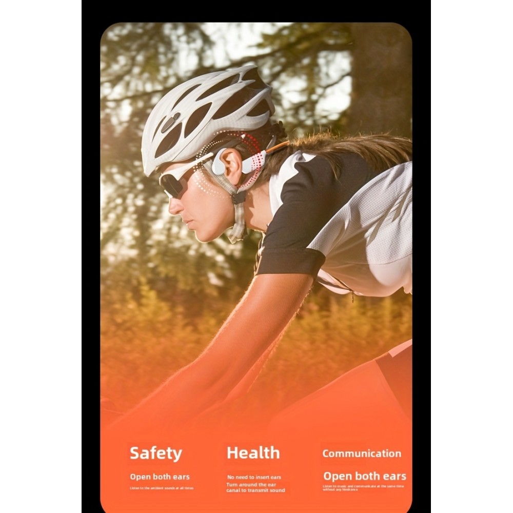 Écouteurs conduction osseuse sans fil Bluetooth 5.4 pour sport et natation (waterproof) avec mémoire intégrée (32 Go) pour musique - Noir