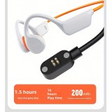 Écouteurs conduction osseuse sans fil Bluetooth 5.4 pour sport et natation (waterproof) avec mémoire intégrée (32 Go) pour musique - Noir