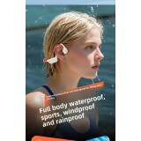 Écouteurs conduction osseuse sans fil Bluetooth 5.4 pour sport et natation (waterproof) avec mémoire intégrée (32 Go) pour musique - Noir
