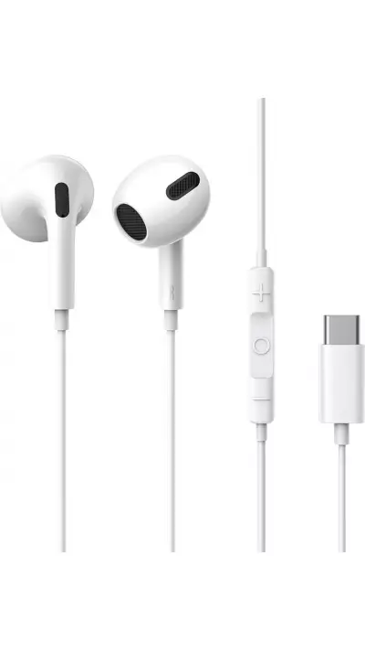 Baseus Encok C17 In-Ear Kabelkopfh&ouml;rer USB Typ C mit Mikrofon f&uuml;r Smartphone und PC - Weiss
