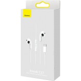 Baseus Encok C17 In-Ear Kabelkopfhörer USB Typ C mit Mikrofon für Smartphone und PC - Weiss