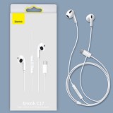 Baseus Encok C17 In-Ear Kabelkopfhörer USB Typ C mit Mikrofon für Smartphone und PC - Weiss