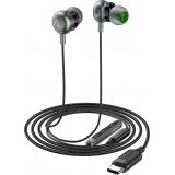 Acefast L5 USB-C In-Ear Kopfh&ouml;rer 1,2m mit Silikon-Ohrst&ouml;pseln - Schwarz