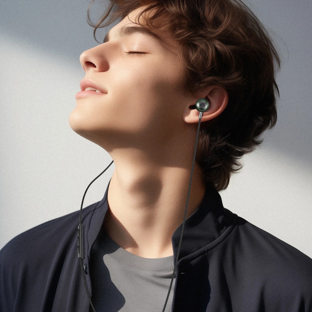 Acefast L5 USB-C In-Ear Kopfh&ouml;rer 1,2m mit Silikon-Ohrst&ouml;pseln - Schwarz