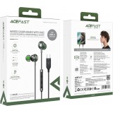 Acefast L5 USB-C In-Ear Kopfh&ouml;rer 1,2m mit Silikon-Ohrst&ouml;pseln - Schwarz