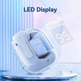 Kabellose Bluetooth-Kopfhörer 5.3 Crystal Pods TWS In-Ear transparent + LED-Anzeige - Weiss