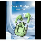 Kabellose Bluetooth-Kopfhörer 5.3 Crystal Pods TWS In-Ear transparent + LED-Anzeige - Rosa