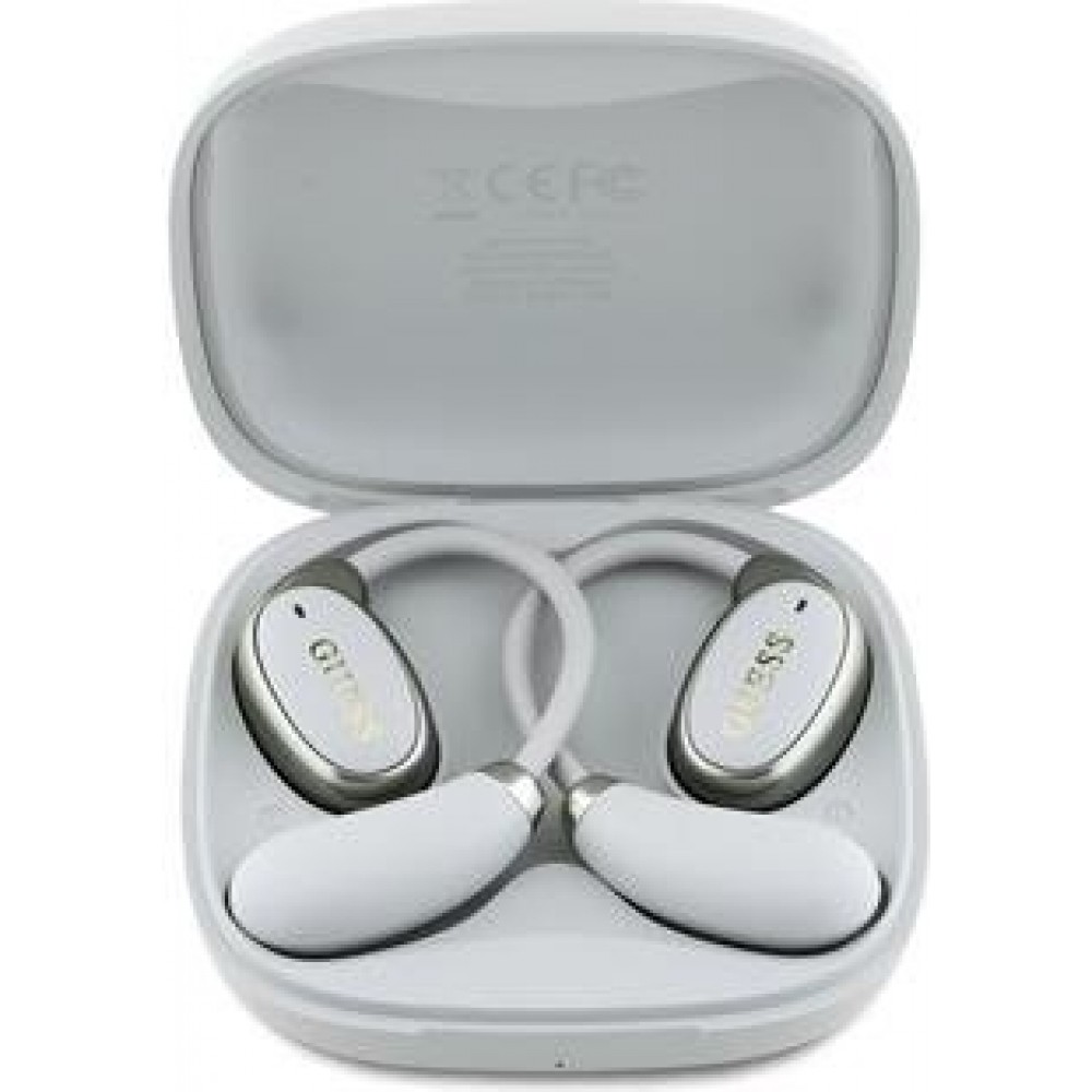 Ecouteurs sans fil Bluetooth Guess OWS à conduction osseuse satin soft touch - Beige