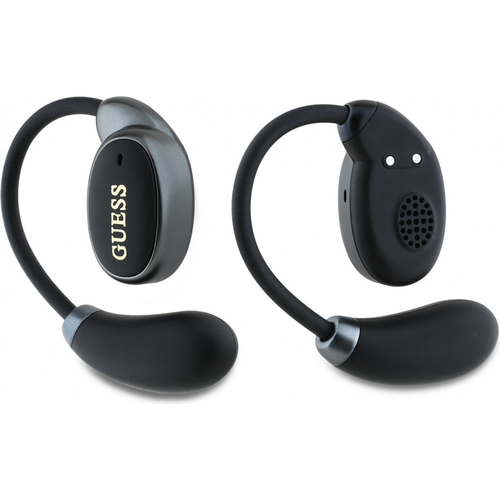 Ecouteurs sans fil Bluetooth Guess OWS à conduction osseuse satin soft touch - Noir