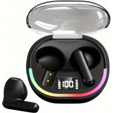 Kabellose TWS-Kopfhörer mit Umgebungslicht + Touch Control + LED-Anzeige für einzelne Batterien - Schwarz