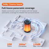 Enceinte Bluetooth 5.3 QERE HF22 5W 3D Surround Sound lumière LED IPX5 & USB-C - Noir