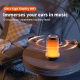 Enceinte Bluetooth 5.3 QERE HF22 5W 3D Surround Sound lumière LED IPX5 & USB-C - Noir