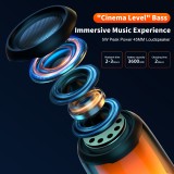 Enceinte Bluetooth 5.3 QERE HF22 5W 3D Surround Sound lumière LED IPX5 & USB-C - Noir