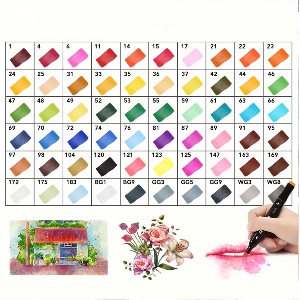 Doppeltipp Permanentmarker Set zum Markieren und Ausmalen (80 Farben)