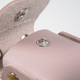 Lederhülle Tasche Case AirPods 1 / 2 - mit Fransen, Mini-Handtasche mit Schlüsselanhänger - Hellrosa