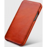 Lederhülle iPhone 12 Pro Max - ICARER mit Klappe - Rot