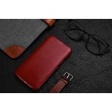 Lederhülle iPhone 12 Pro Max - ICARER mit Klappe - Rot