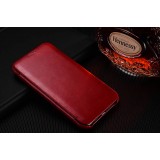 Lederhülle iPhone 12 Pro Max - ICARER mit Klappe - Rot
