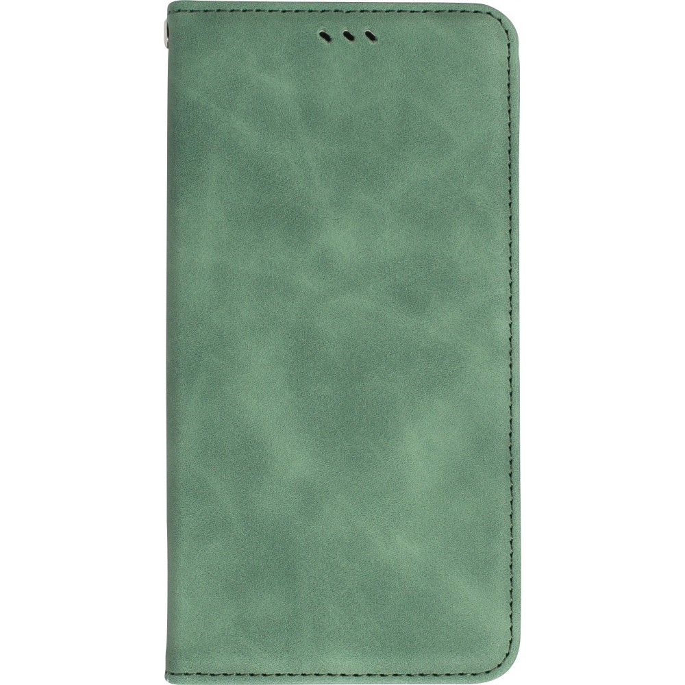 Leder Tasche Case iPhone 13 Pro - Flip Wallet vintage mit Magnetverschluss und Kartenhalter - Dunkelgrün