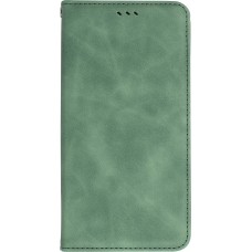 Leder Tasche Case iPhone 13 Pro - Flip Wallet vintage mit Magnetverschluss und Kartenhalter - Dunkelgrün