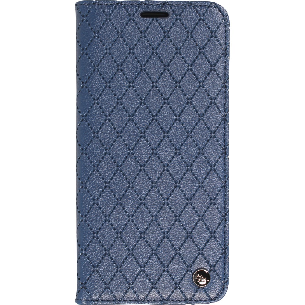 iPhone 14 Pro Leder Tasche - Flip Wallet prestige Design - Blau