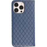 iPhone 14 Pro Leder Tasche - Flip Wallet prestige Design - Blau