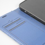 iPhone 14 Pro Leder Tasche - Flip Wallet prestige Design - Blau