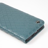iPhone 14 Pro Max Leder Tasche - Flip Wallet prestige Design - Grün